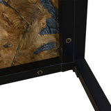 Coffee Table Teak Resin 60x60x40 cm Black and Brown - Extra Image