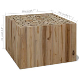 Coffee Table Genuine Teak 50x50x35 cm - Rear View