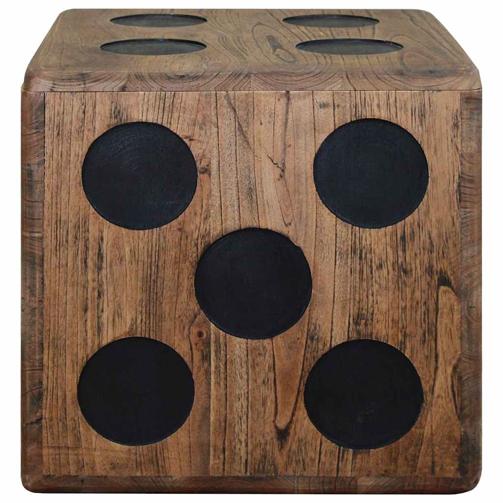 Storage Box Mindi Wood 40x40x40 cm Dice Design