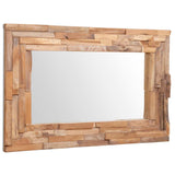 Decorative Mirror Teak 90x60 cm Rectangular - Front View