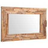 Decorative Mirror Teak 90x60 cm Rectangular - Side View