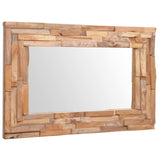 Decorative Mirror Teak 90x60 cm Rectangular - 45-Degree Angle