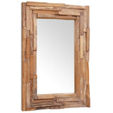 Decorative Mirror Teak 90x60 cm Rectangular - Rear View