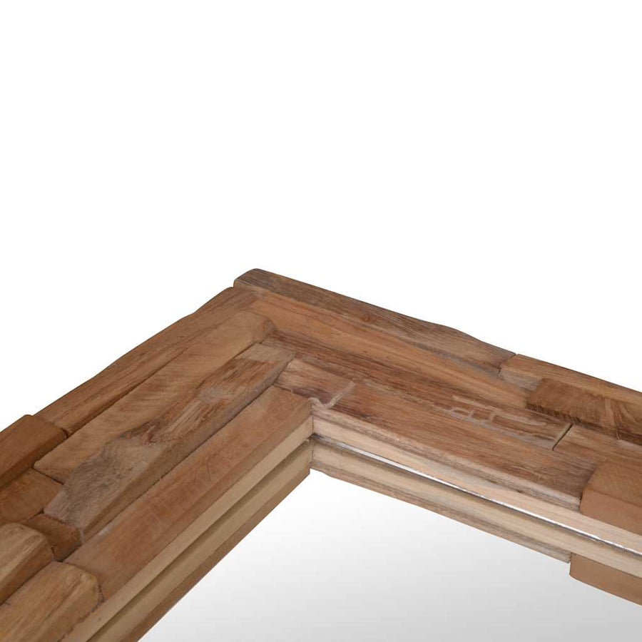 Decorative Mirror Teak 120x60 cm Rectangular