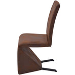 Dining Chairs 4 pcs Brown Fabric