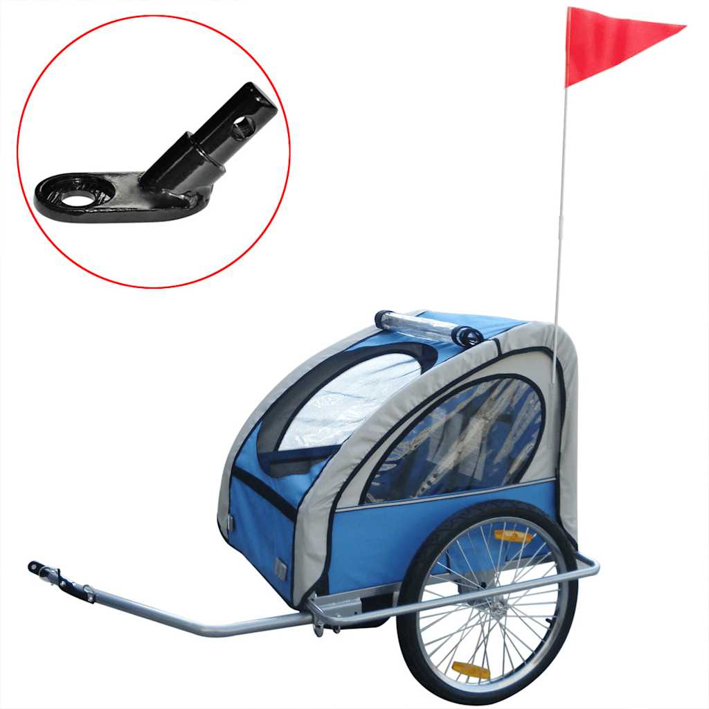 Bike Trailer with Extra Connector Blue 36 kg