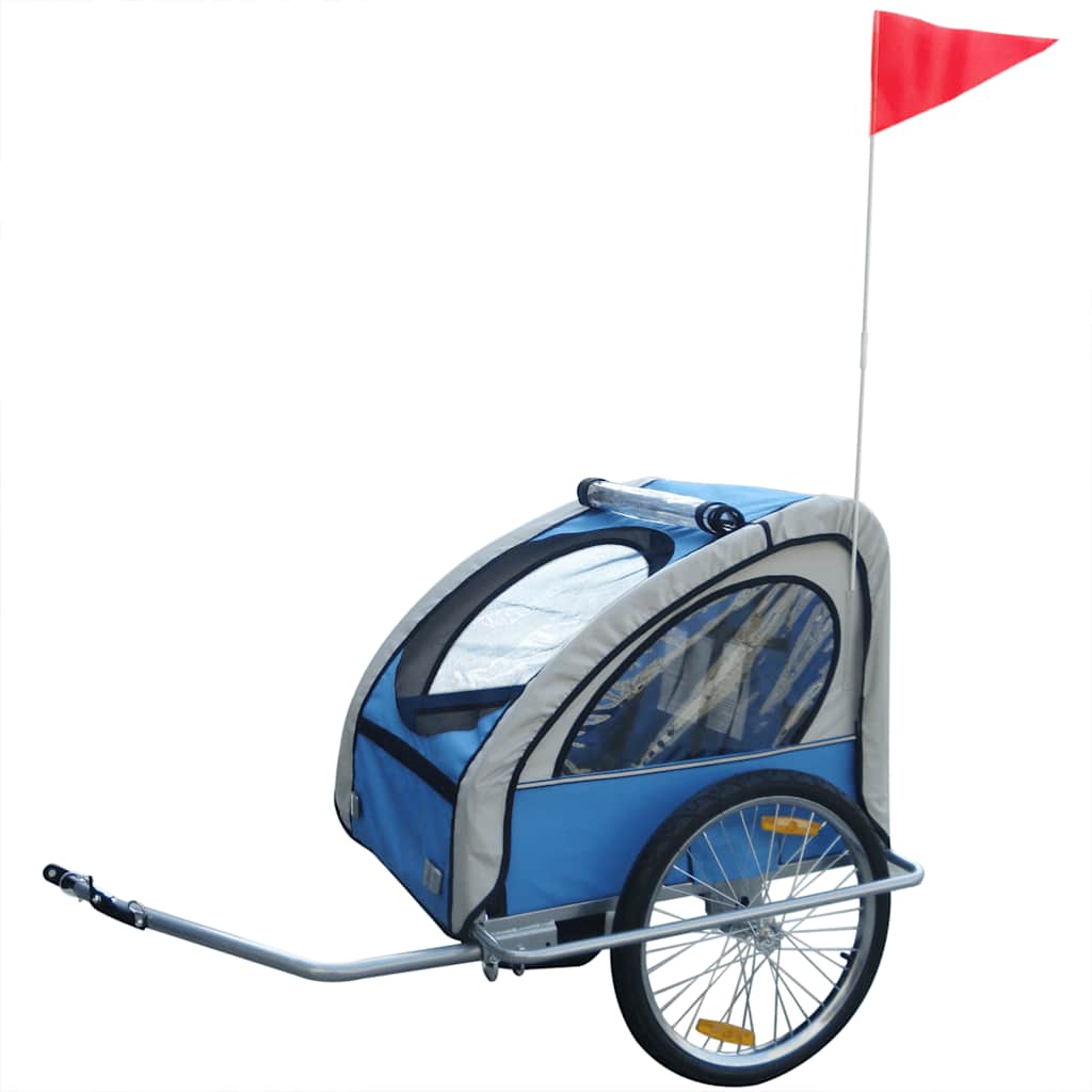 Bike Trailer with Extra Connector Blue 36 kg