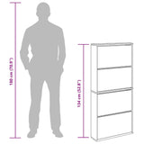 Shoe Cabinet 4-Layer Mirror Oak 63x17x134 cm - Extra Image