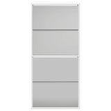 Shoe Cabinet 4-Layer Mirror White 63x17x134 cm