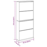 Shoe Cabinet 4-Layer Mirror White 63x17x134 cm