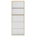 Shoe Cabinet 5-Layer Mirror Oak 63x17x169,5 cm