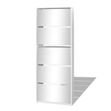 Shoe Cabinet 5-Layer Mirror White 63x17x169.5 cm - Front View