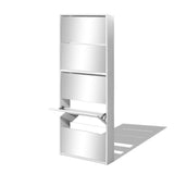 Shoe Cabinet 5-Layer Mirror White 63x17x169.5 cm - Side View