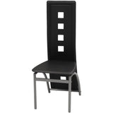 Dining Chairs 6 pcs Black Faux Leather - Side View