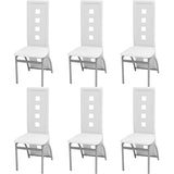 Dining Chairs 6 pcs White Faux Leather