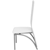 Dining Chairs 6 pcs White Faux Leather - Side View