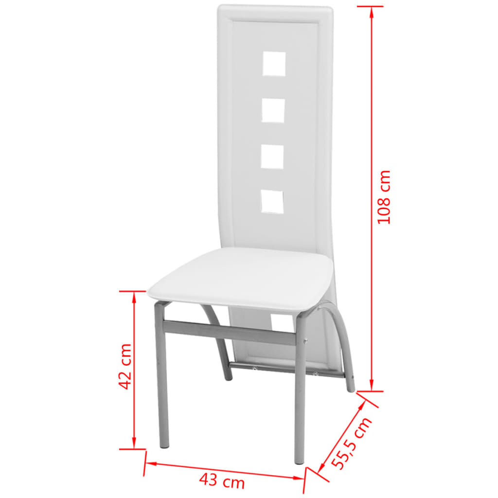 Dining Chairs 6 pcs White Faux Leather