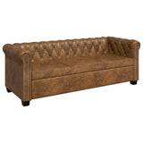 Chesterfield 2-Seater and 3-Seater Sofa Set Brown