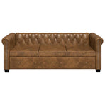 Chesterfield 2-Seater and 3-Seater Sofa Set Brown