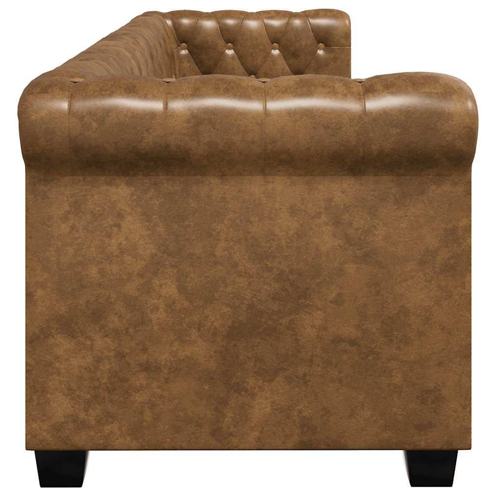 Chesterfield 2-Seater and 3-Seater Sofa Set Brown