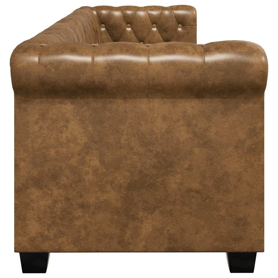 Chesterfield 2-Seater and 3-Seater Sofa Set Brown