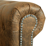 Chesterfield 2-Seater and 3-Seater Sofa Set Brown