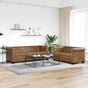 Chesterfield 2-Seater and 3-Seater Sofa Set Brown