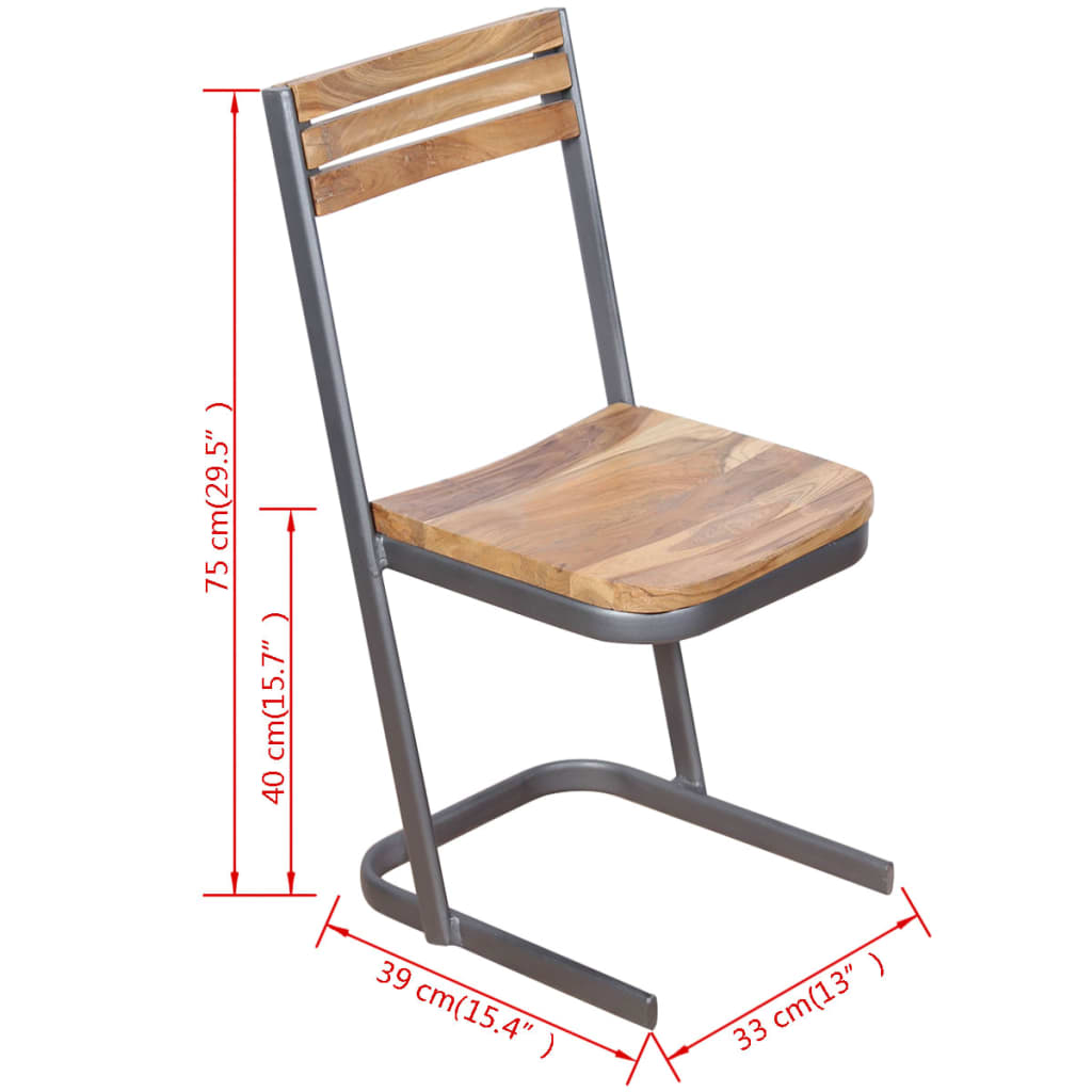 Dining Chairs 4 pcs Solid Teak Wood