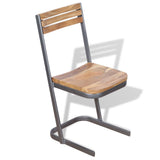 Dining Chairs 6 pcs Solid Teak Wood - Front View