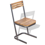 Dining Chairs 6 pcs Solid Teak Wood - Side View
