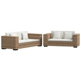 2-Seater and 3-Seater Sofa Set Real Rattan - Front View