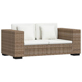 2-Seater and 3-Seater Sofa Set Real Rattan - Side View