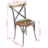 Dining Chairs 4 pcs Solid Reclaimed Wood - 45-Degree Angle