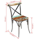 Dining Chairs 6 pcs Solid Reclaimed Wood - 45-Degree Angle
