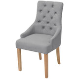 Dining Chairs 4 pcs Light Grey Fabric
