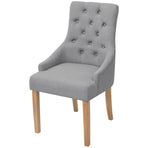 Dining Chairs 4 pcs Light Grey Fabric