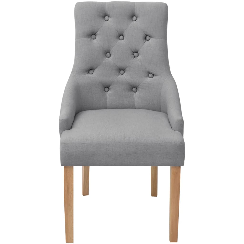 Dining Chairs 4 pcs Light Grey Fabric