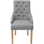 Dining Chairs 4 pcs Light Grey Fabric