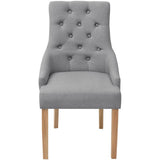 Dining Chairs 4 pcs Light Grey Fabric - Side View