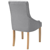 Dining Chairs 4 pcs Light Grey Fabric - Top-Down View