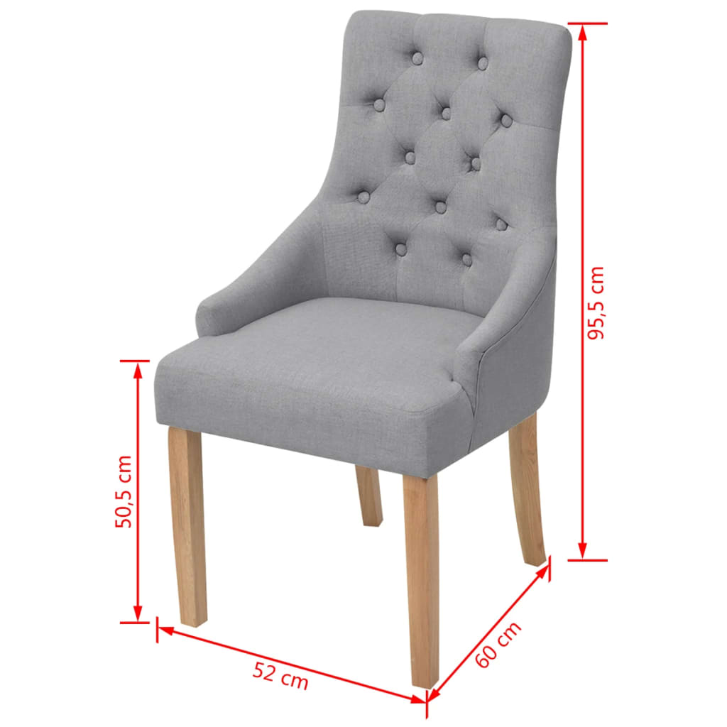 Dining Chairs 4 pcs Light Grey Fabric