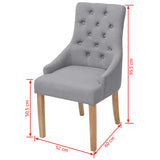 Dining Chairs 4 pcs Light Grey Fabric