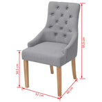 Dining Chairs 4 pcs Light Grey Fabric