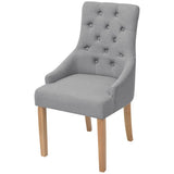 Dining Chairs 6 pcs Light Grey Fabric - Front View