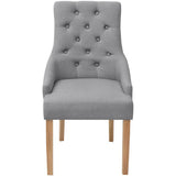 Dining Chairs 6 pcs Light Grey Fabric