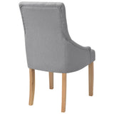 Dining Chairs 6 pcs Light Grey Fabric - Top-Down View
