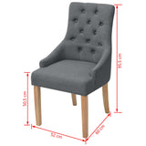 Dining Chairs 4 pcs Dark Grey Fabric - Rear View