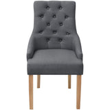 Dining Chairs 6 pcs Dark Grey Fabric - Side View