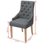 Dining Chairs 6 pcs Dark Grey Fabric