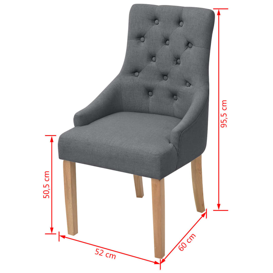 Dining Chairs 6 pcs Dark Grey Fabric